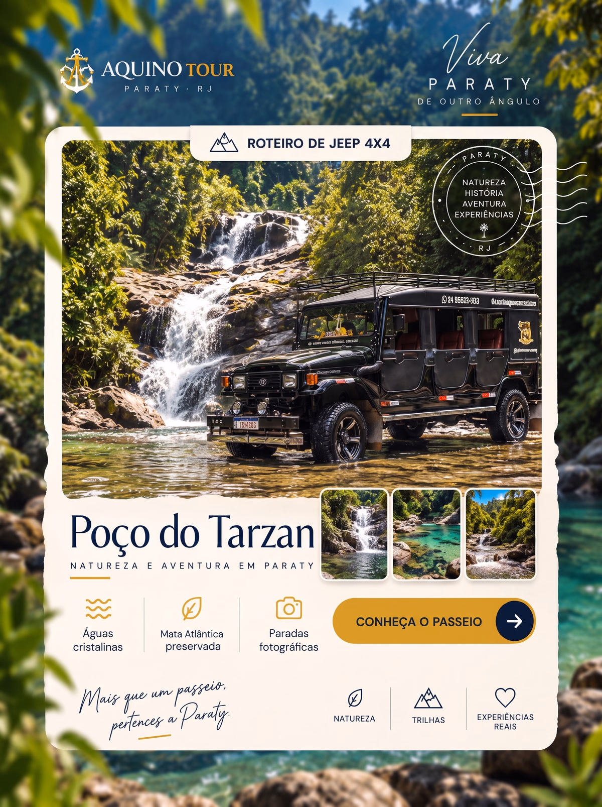 Roteiro Poço do Tarzan em Paraty - Aquino Tour