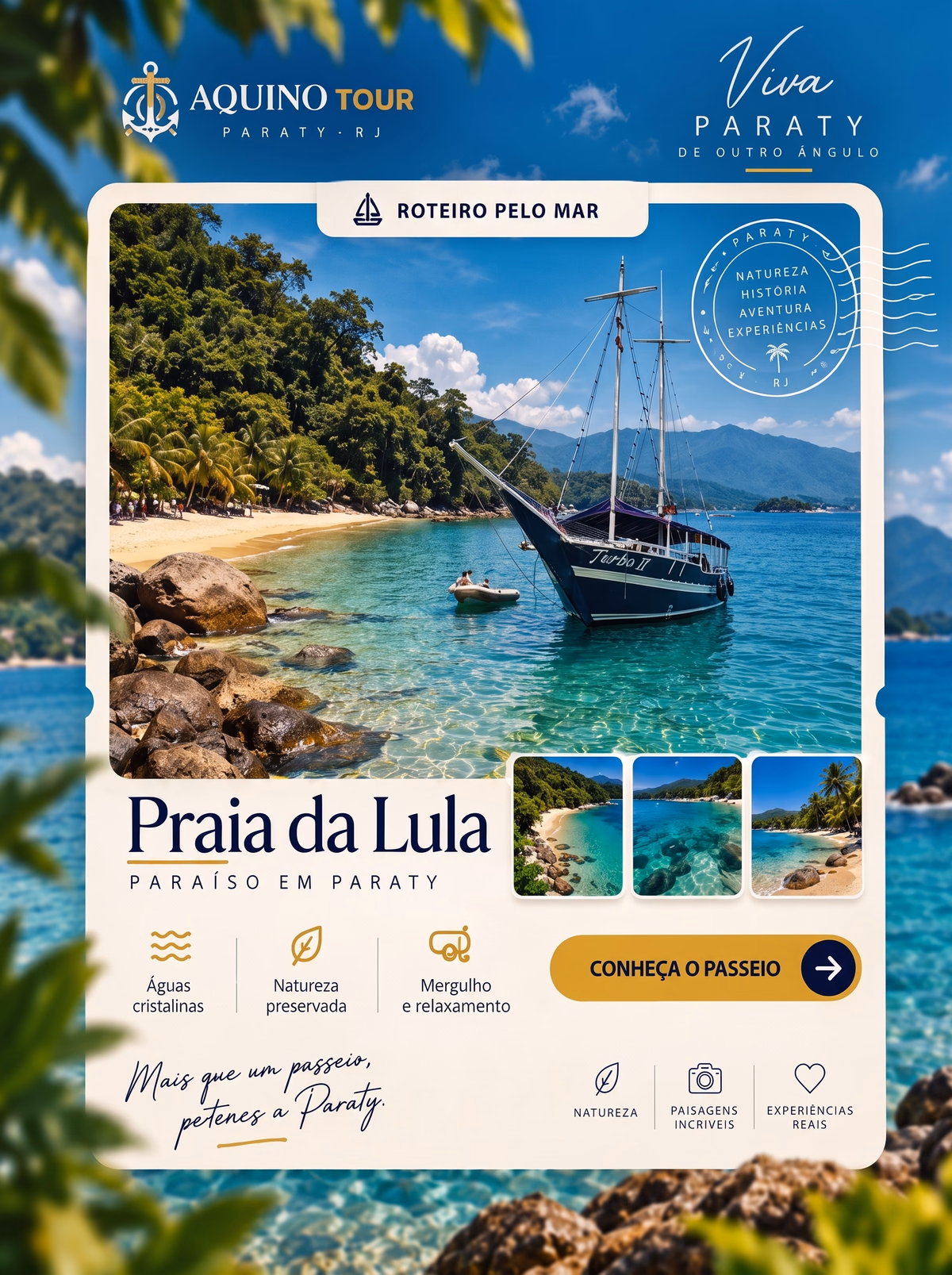 Roteiro Praia da Lula em Paraty - Aquino Tour