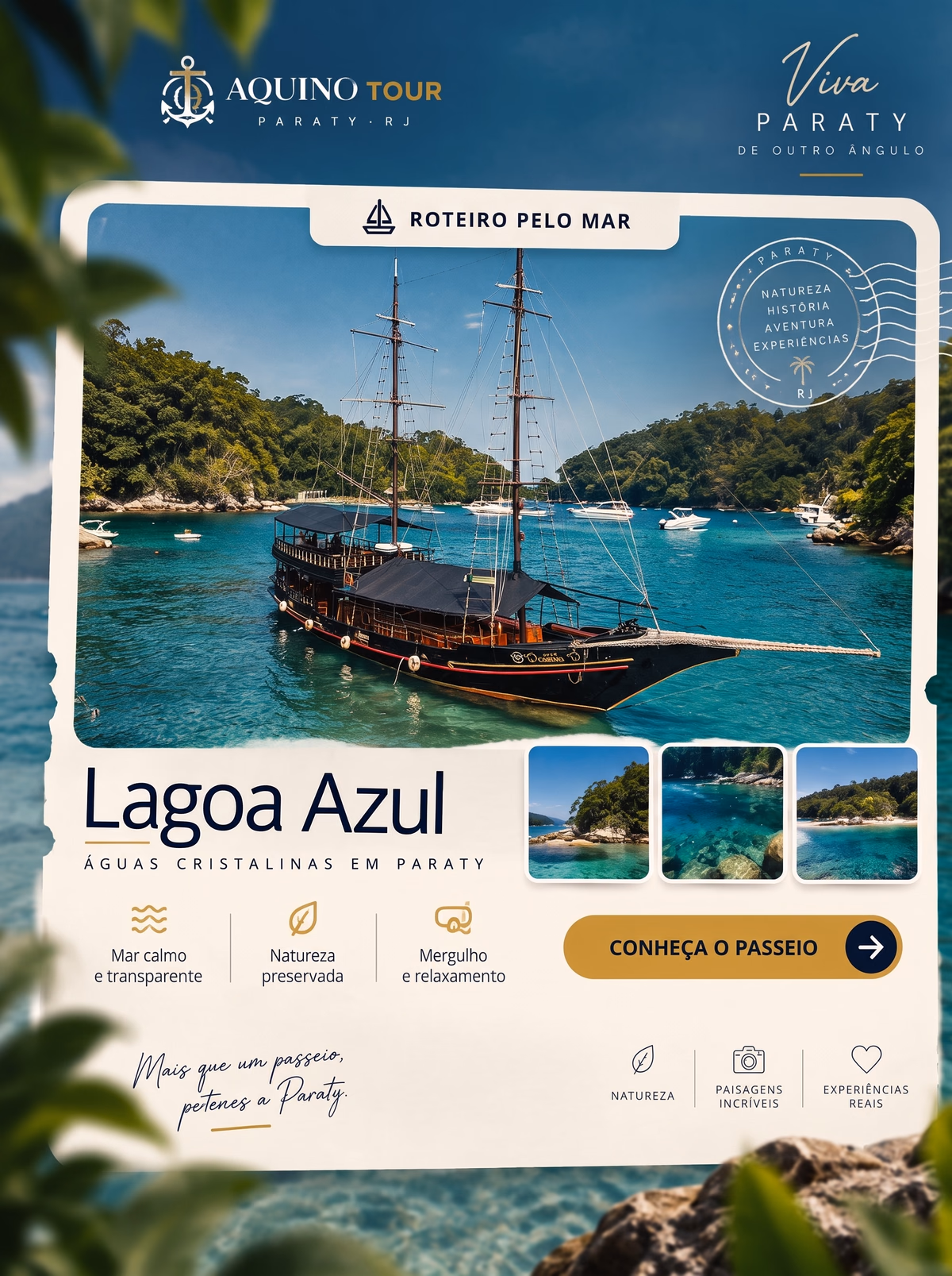 Roteiro Lagoa Azul em Paraty - Aquino Tour